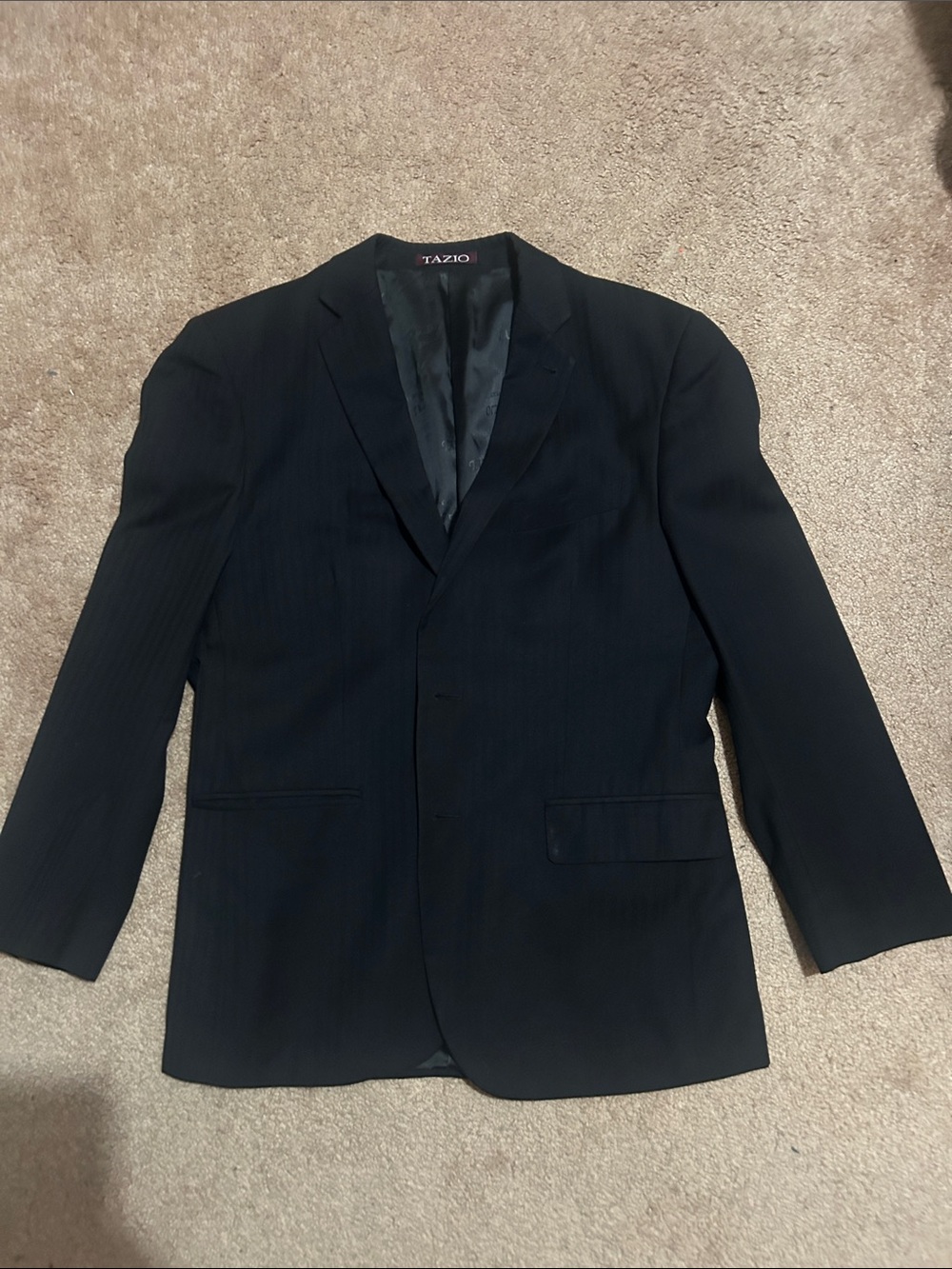 TAZIO Men's Classic Black Notch Lapel Blazer